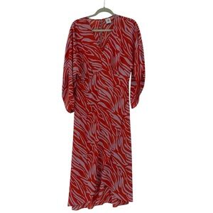 Cabi Saunter Dress in a red and lavender zebra print Size Small Career Business